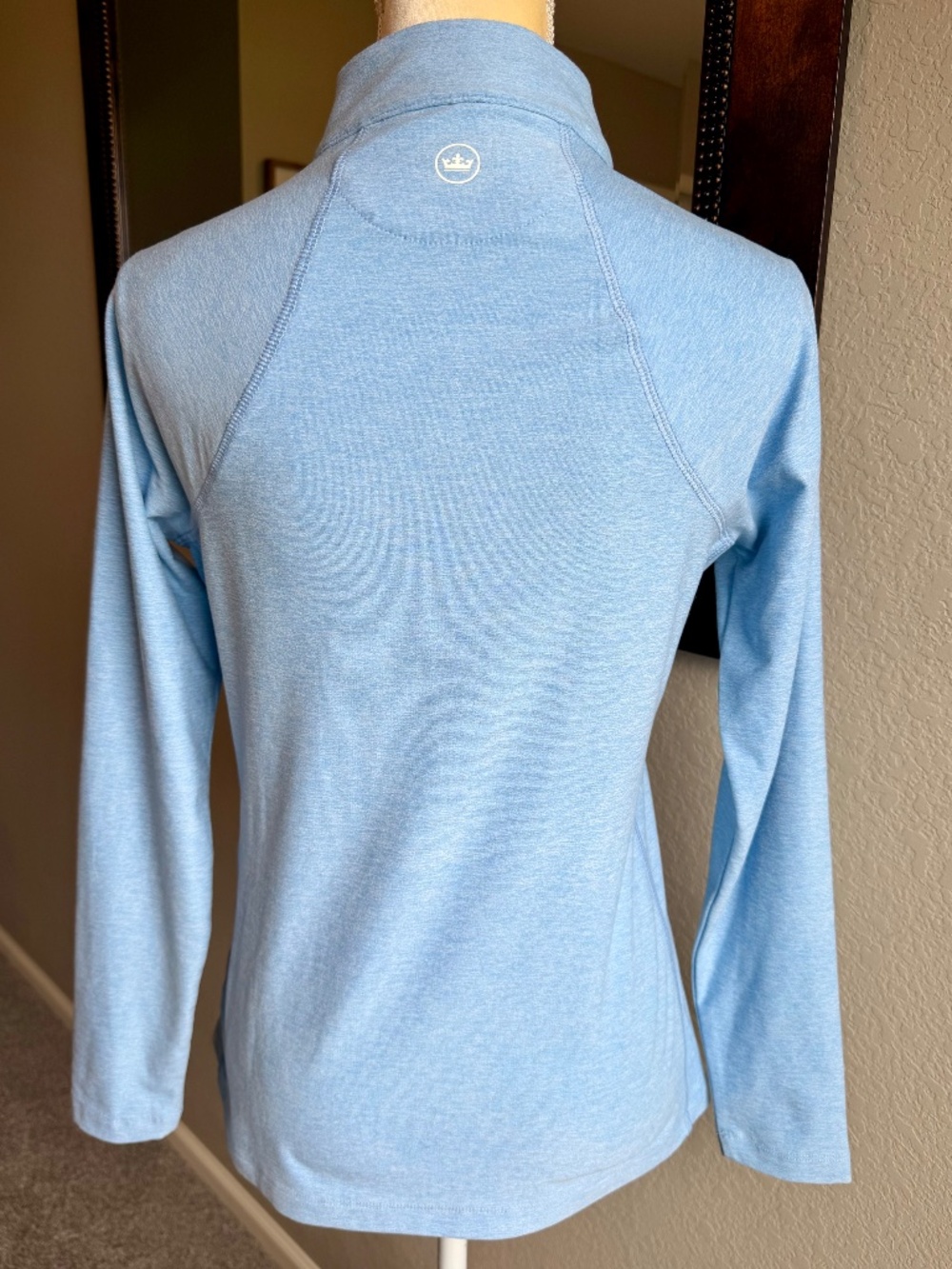 Peter Millar KALOS Golf Women's Perth Melange Raglan-Sleeve 1/4 Zip Blue Size S - Picture 3 of 10